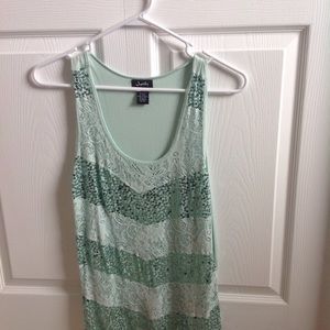 Sequin and Lace Tank